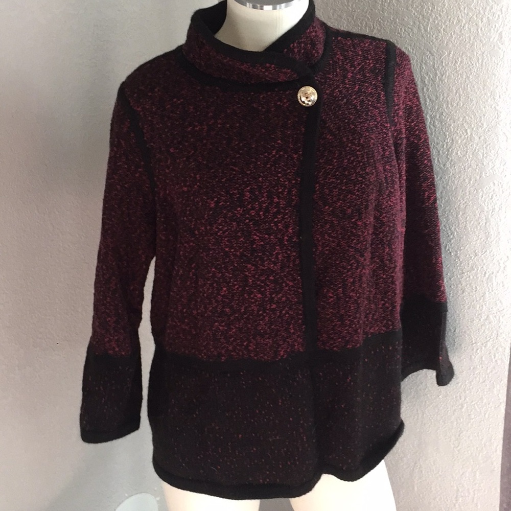 Karl Lagerfeld tweed. knit sweater jacket